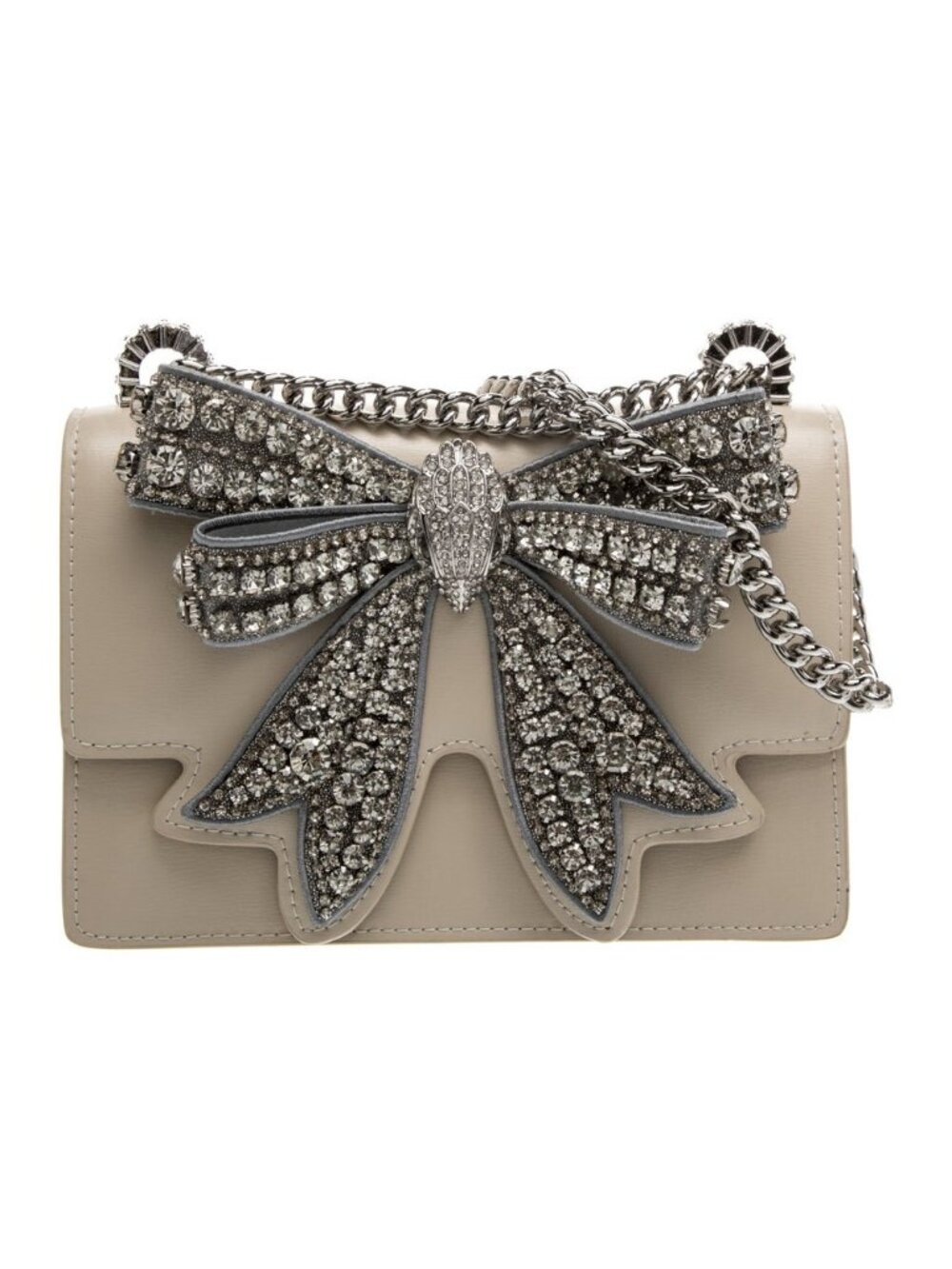 Kurt Geiger Crystal Bow Leather Shoulder Bag